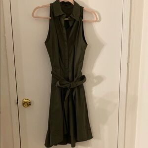 Banana Republic Green Collared Sleeveless Mini Dress